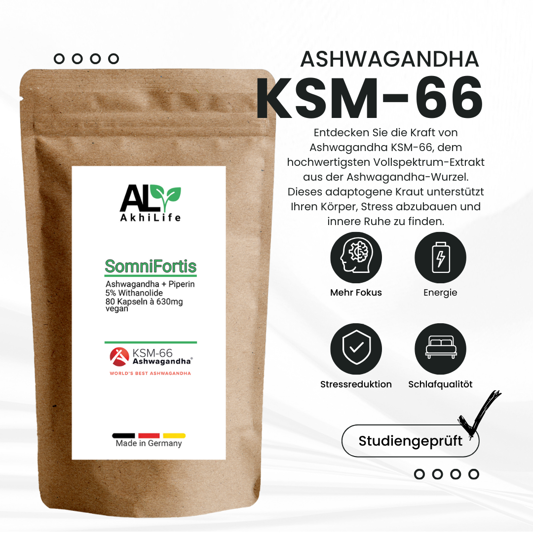 Ashwagandha KSM-66® +  Piperin Kapseln