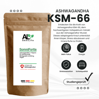 Ashwagandha KSM-66® +  Piperin Kapseln